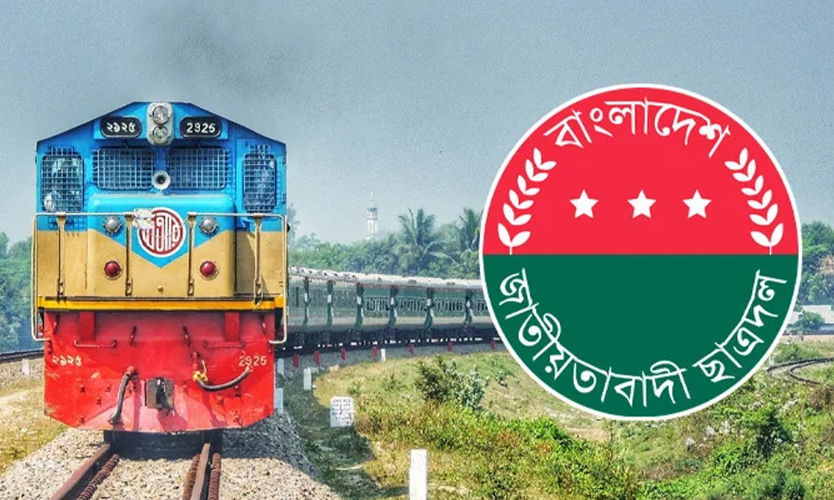 ট্রেন ও ছাত্রদলের  লোগো । ছবি- সংগৃহীত