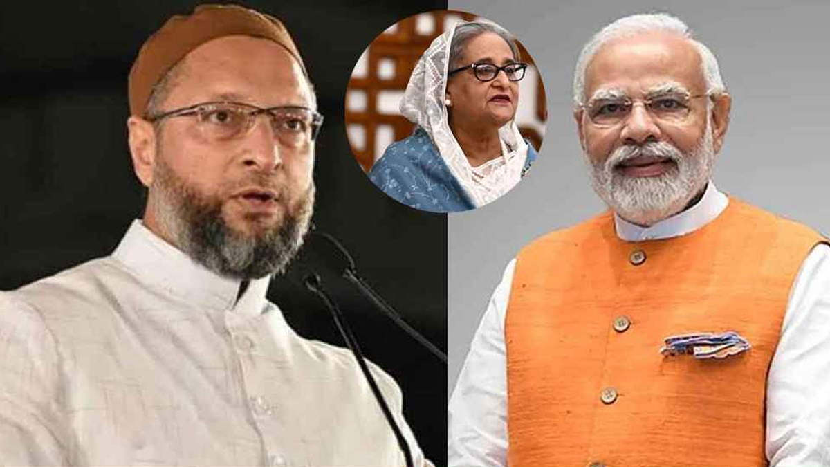 আসাদুদ্দিন ওয়াইসি ও ভারতের প্রধানমন্ত্রী নরেন্দ্র মোদি।