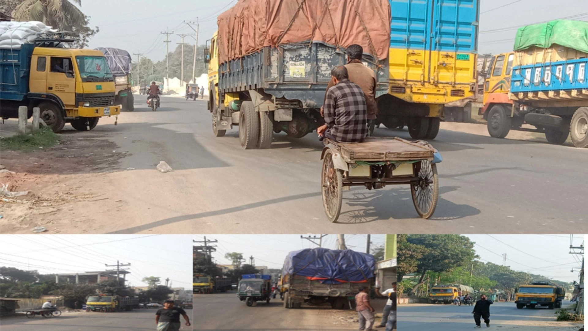 মহাসড়ক দখল করে অবৈধ স্ট্যান্ড