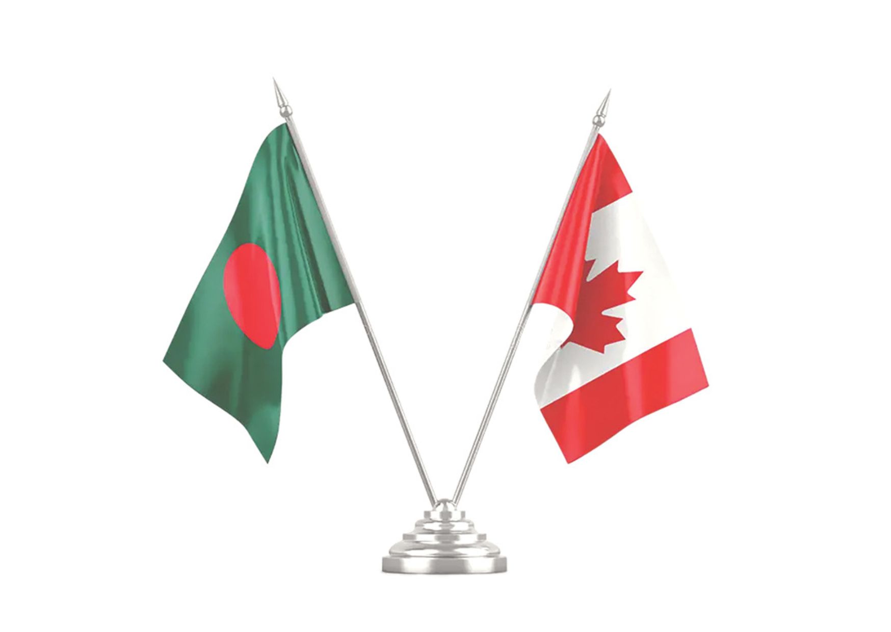 বাংলাদেশ ও কানাডার পতাকা। ছবি- সংগৃহীত