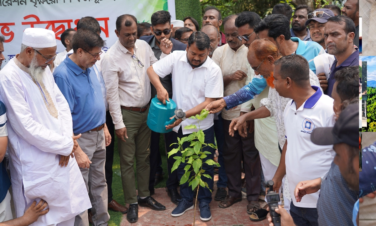 নগরজুড়ে বৃক্ষরোপণ কর্মসূচির উদ্বোধন করেন রাজশাহী সিটি করপোরেশনের প্রশাসক মো. মাহফুজুর রহমান রিটন। ছবি : রূপালী বাংলাদেশ